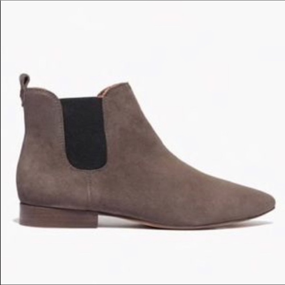 Madewell | Nico Gray Suede Flat Booties 7.5
